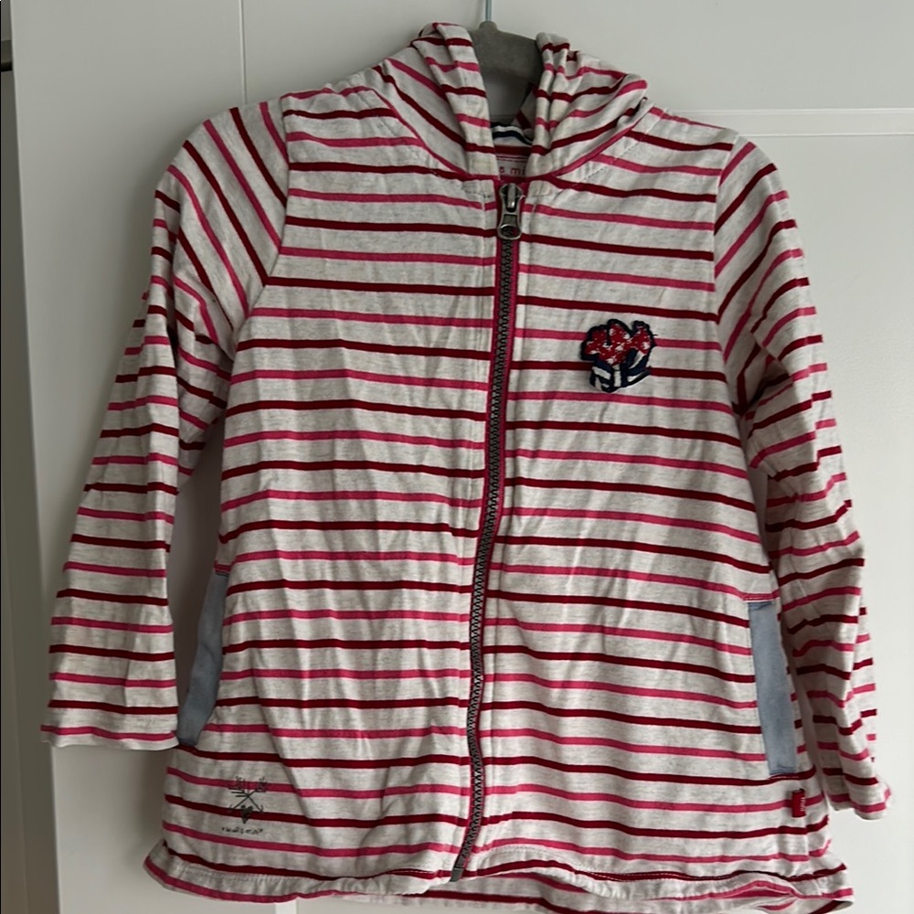 Souris mini size 4 Striped lightweight Hoodie with zipper